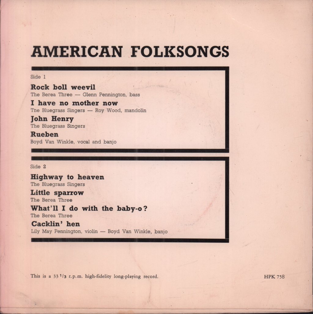 Various Artists - American Folksongs - 7 Inch