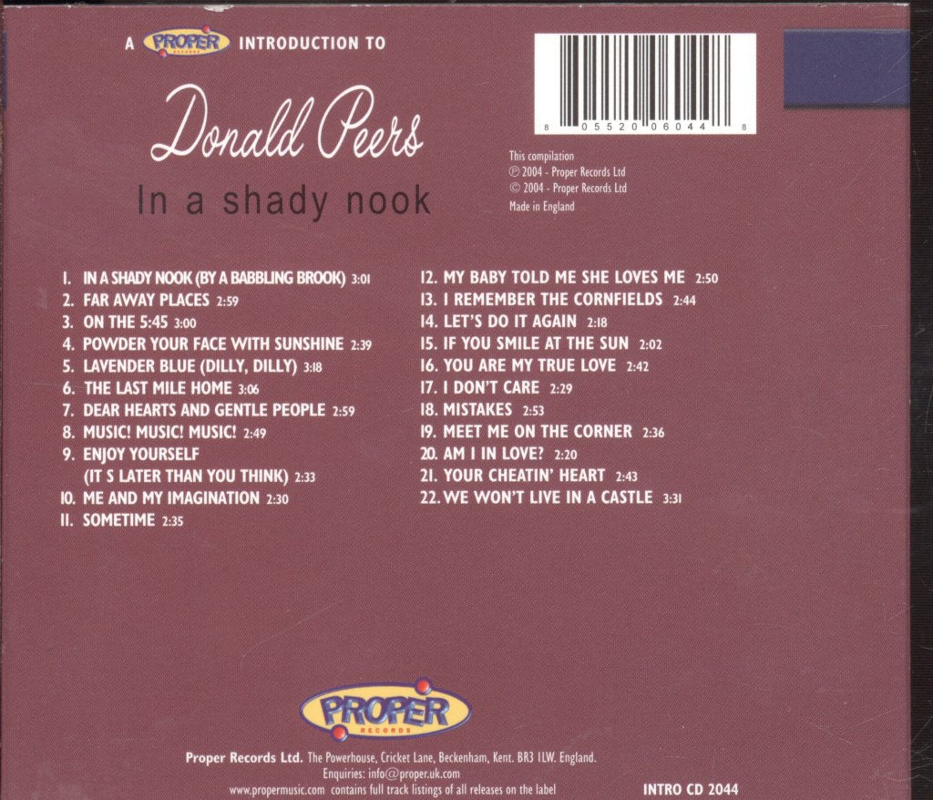 Donald Peers - In A Shady Nook - Cd