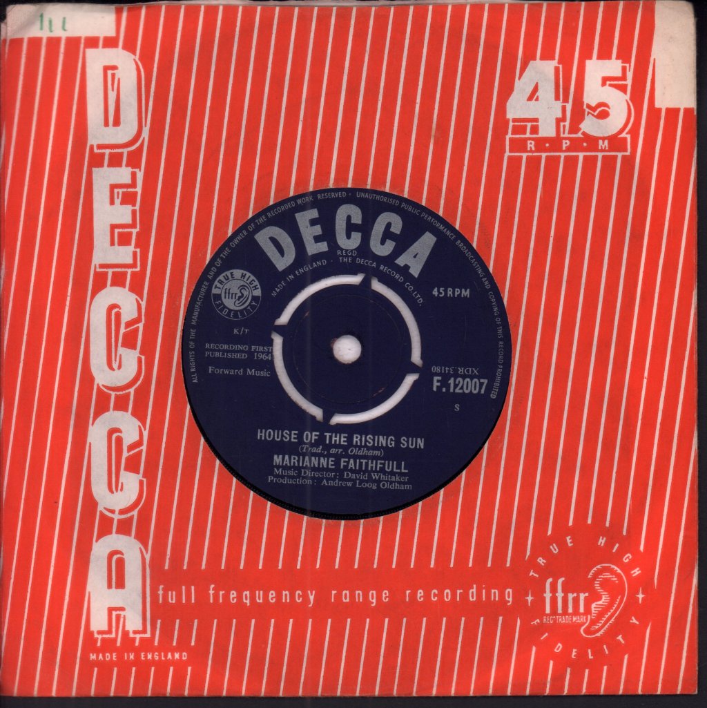 Marianne Faithfull - Blowin' In The Wind - 7 Inch
