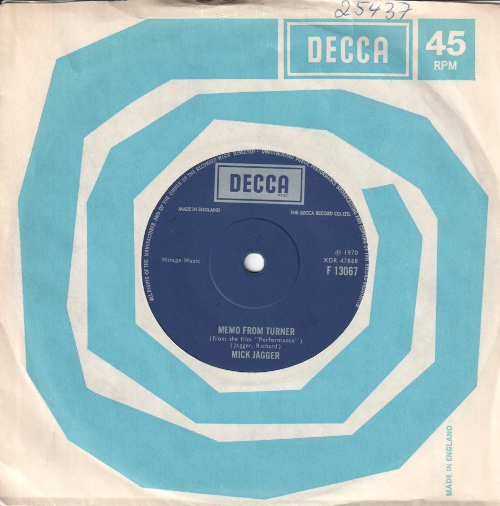 Mick Jagger - Memo From Turner - 7 Inch