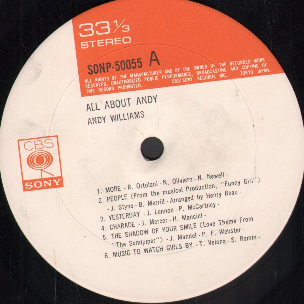 Andy Williams - All About Andy - Double Lp