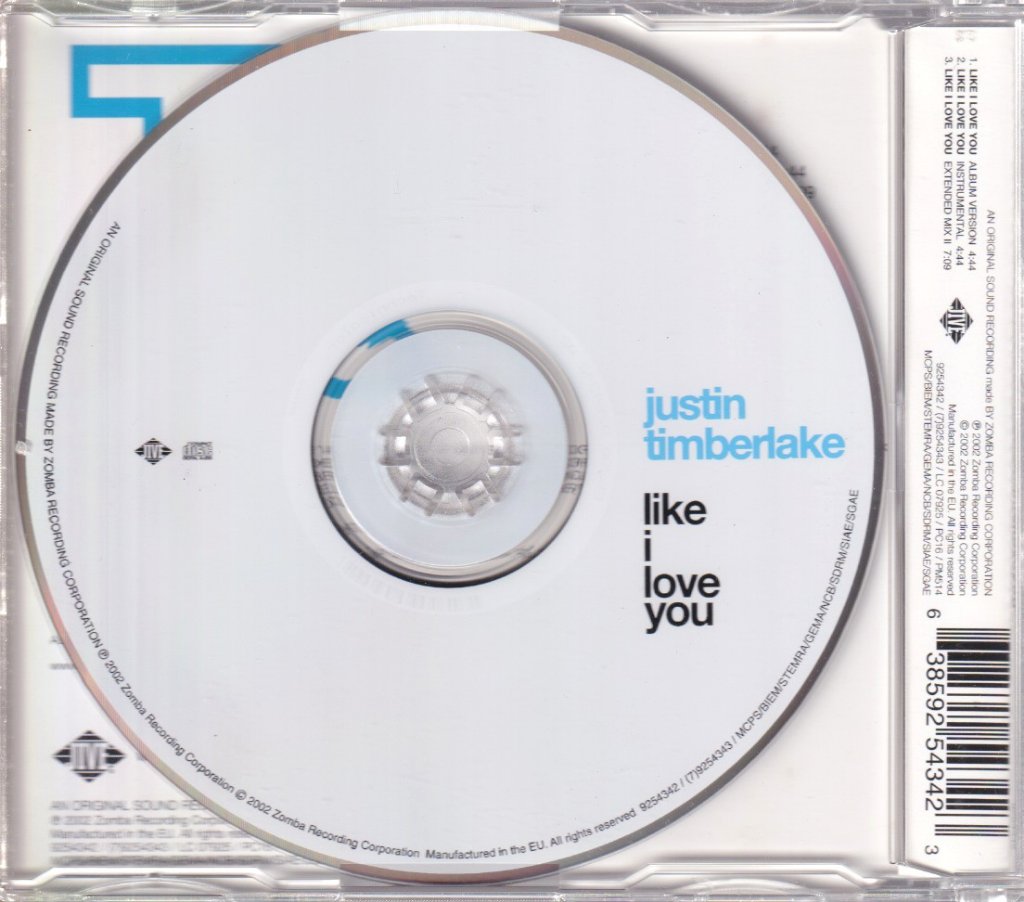 Justin Timberlake - Like I Love You - Cd