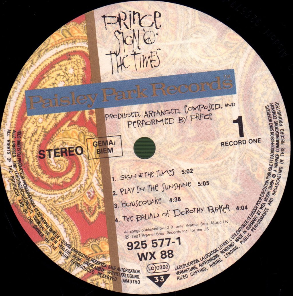 Prince - Sign "O" The Times - Double Lp