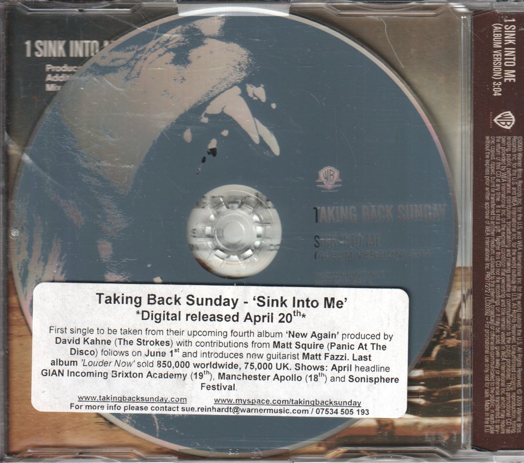 Taking Back Sunday - Sink Into Me - Cd