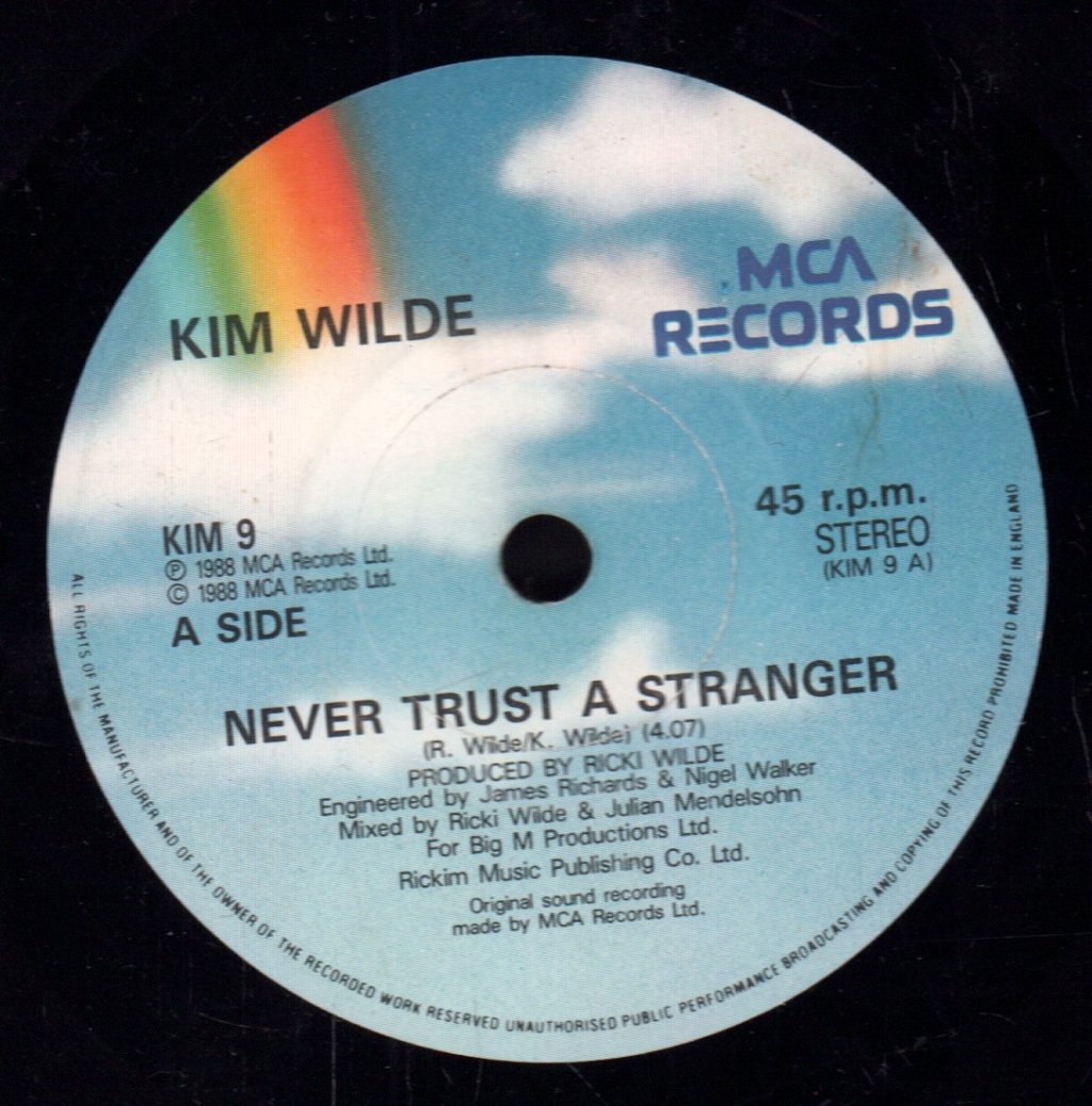 Kim Wilde - Never Trust A Stranger - 7 Inch