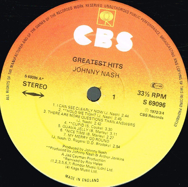 Johnny Nash - Greatest Hits - Lp
