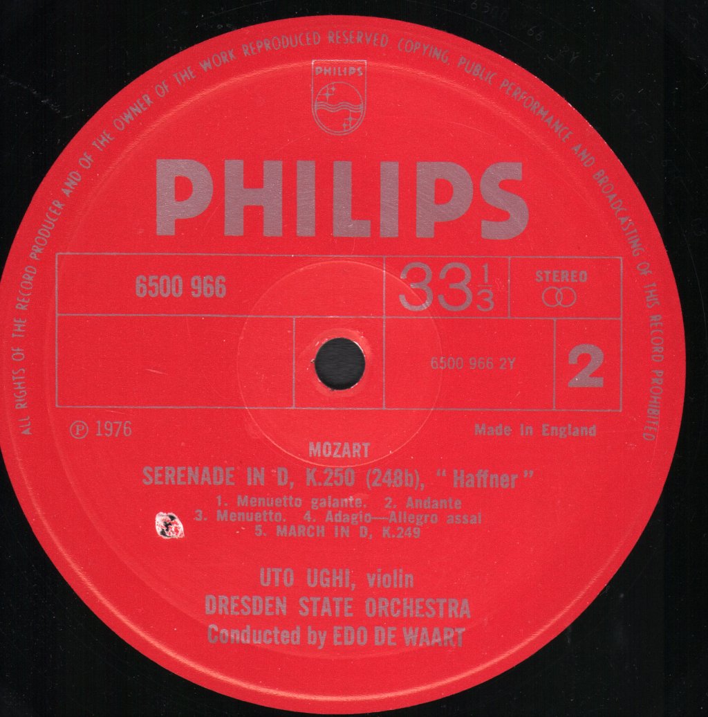 Edo De Waart / Dresden State Orchestra - Mozart - "Haffner" Serenade, K.250 / March In D, K.249 - Lp