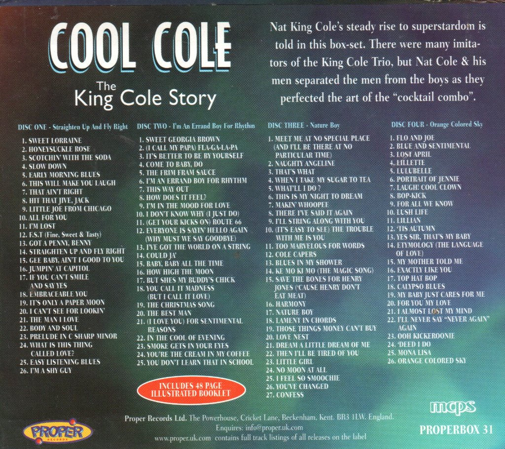 Nat King Cole Trio - Cool Cole - The King Cole Trio Story - Cd Set