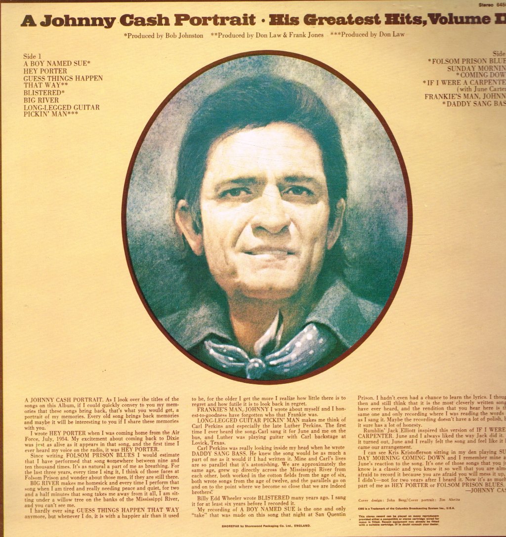 Johnny Cash - His Greatest Hits Volume 2 - Lp
