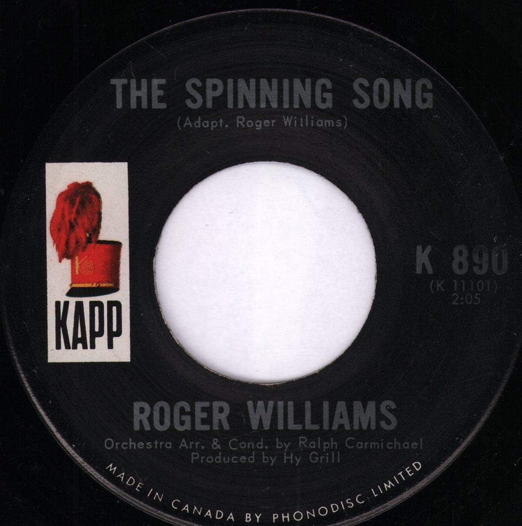 Roger Williams - Spinning Song - 7 Inch