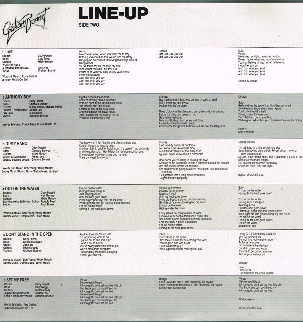 Graham Bonnet - Line-Up - Lp