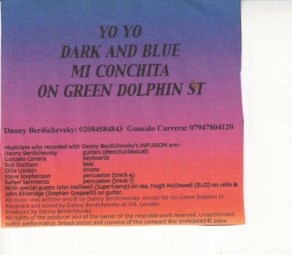 danny berdichevsky's infusion - yo yo - Cdr
