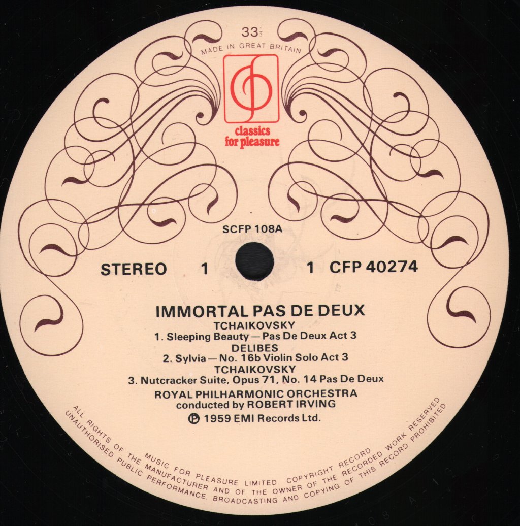 Royal Philharmonic Orchestra / Robert Irving - Pas De Deux - Lp