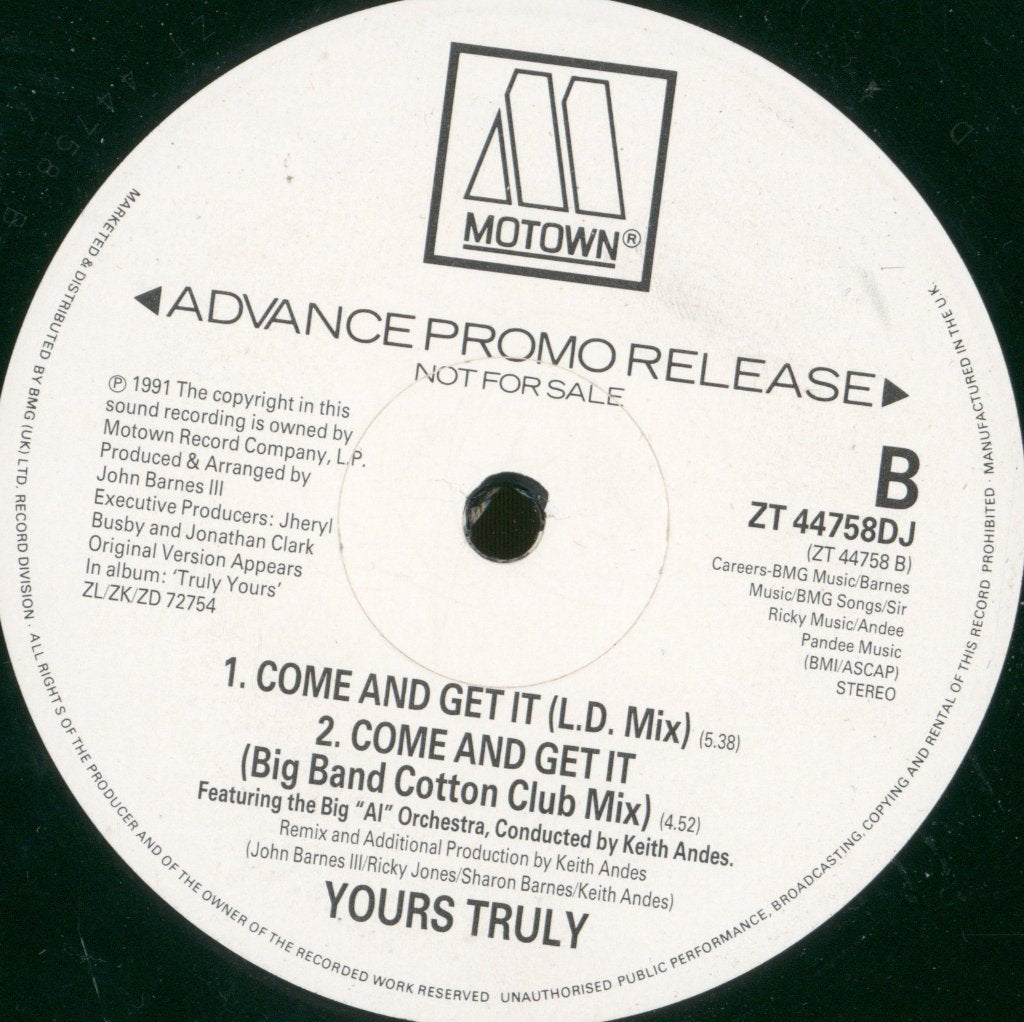 Yours Truly - Come And Get It - 12 Inch