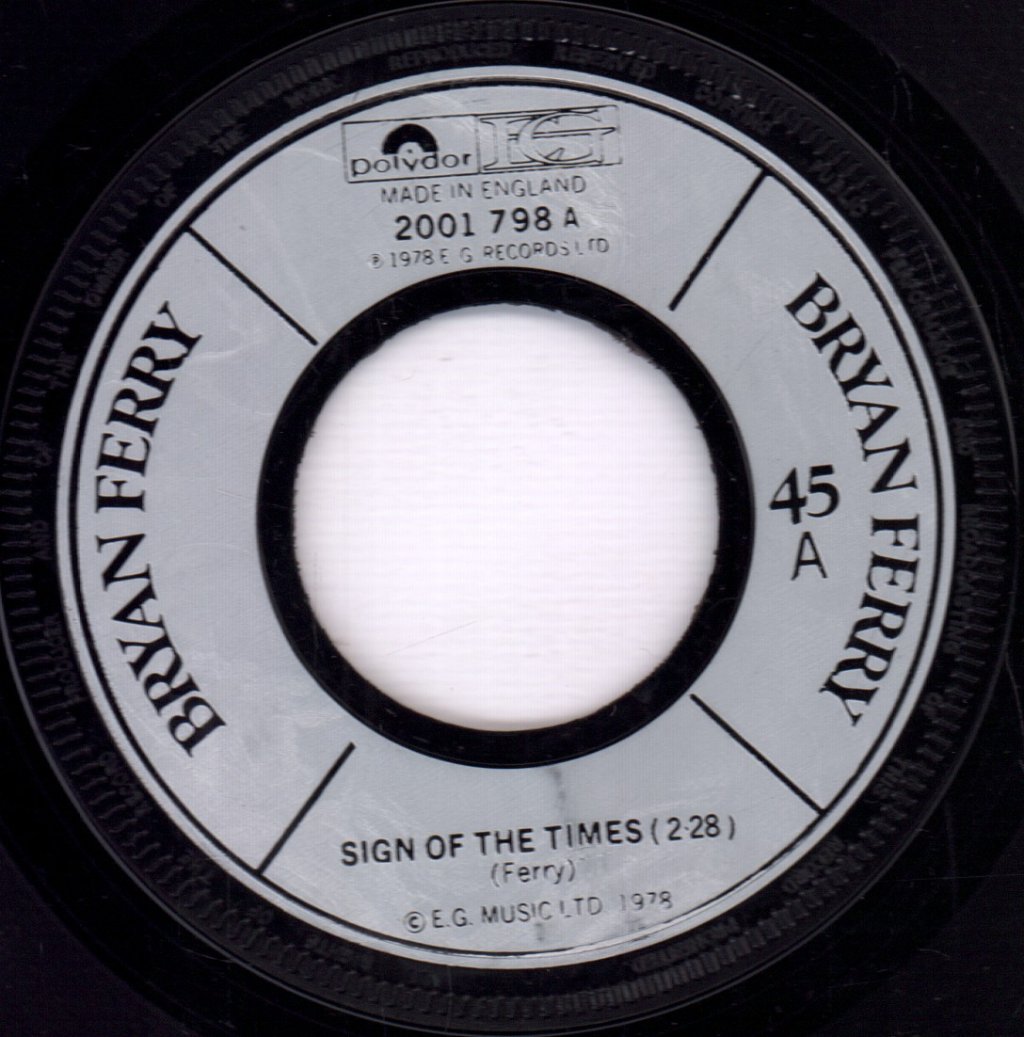 Bryan Ferry - Sign Of The Times - 7 Inch