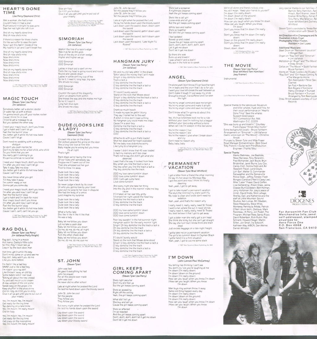 Aerosmith - Permanent Vacation - Lp