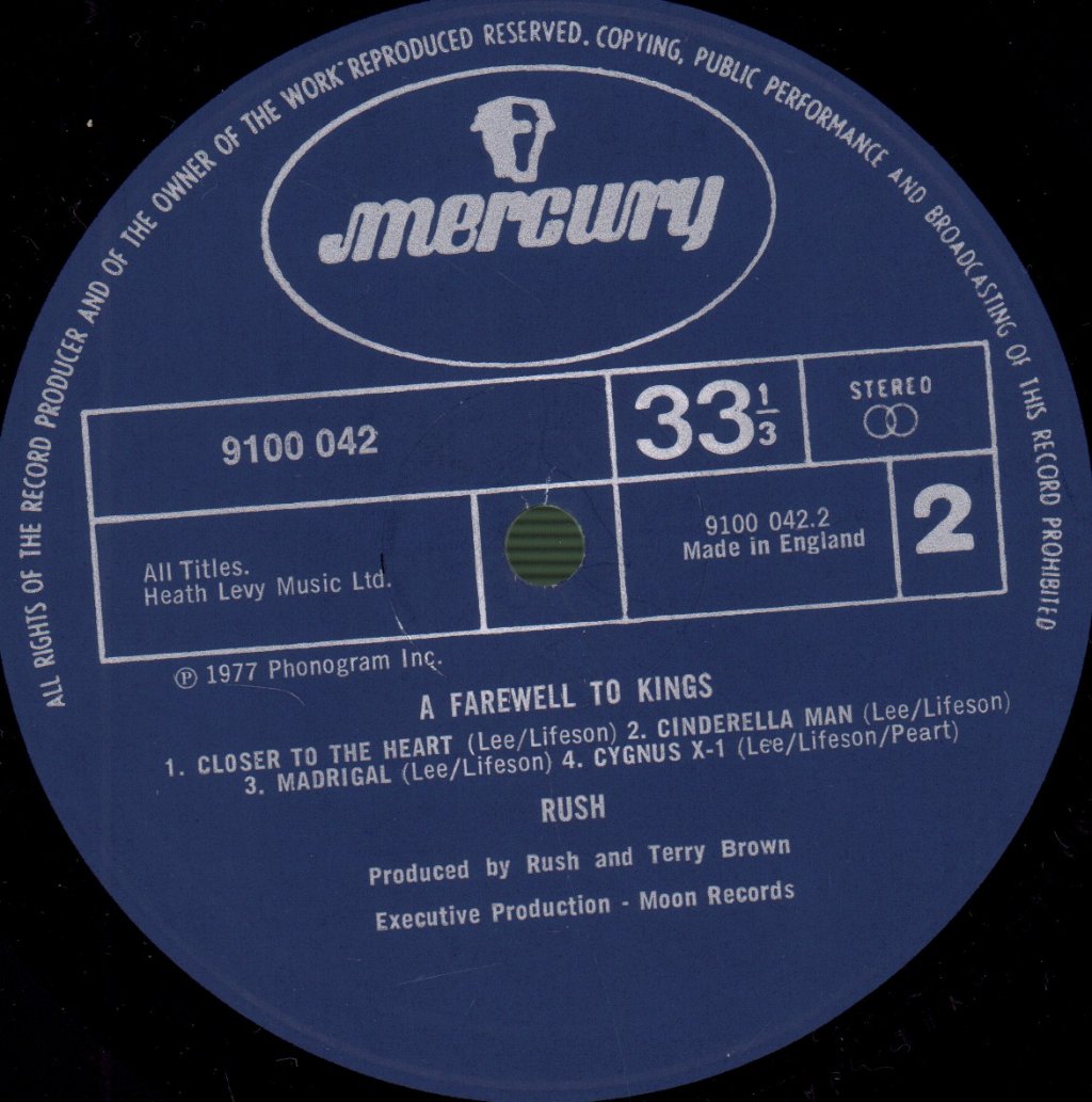 Rush - A Farewell To Kings - Lp