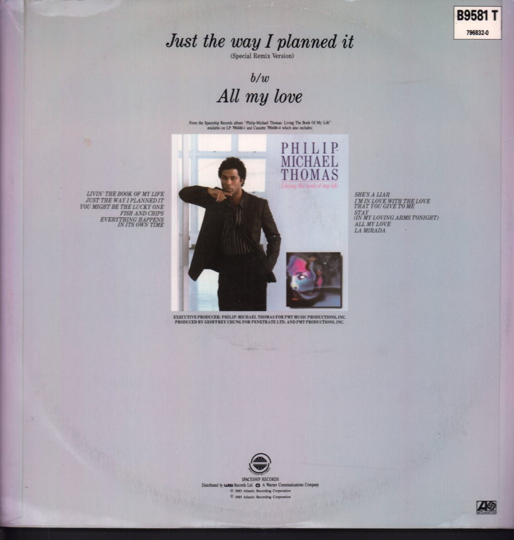 Philip Michael Thomas - Just The Way I Planned It - 12 Inch