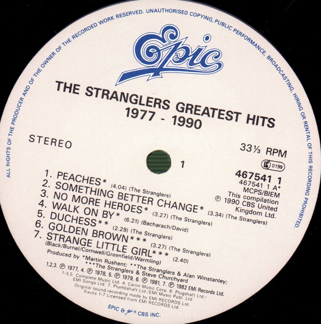 Stranglers - Greatest Hits 1977-1990 - Lp
