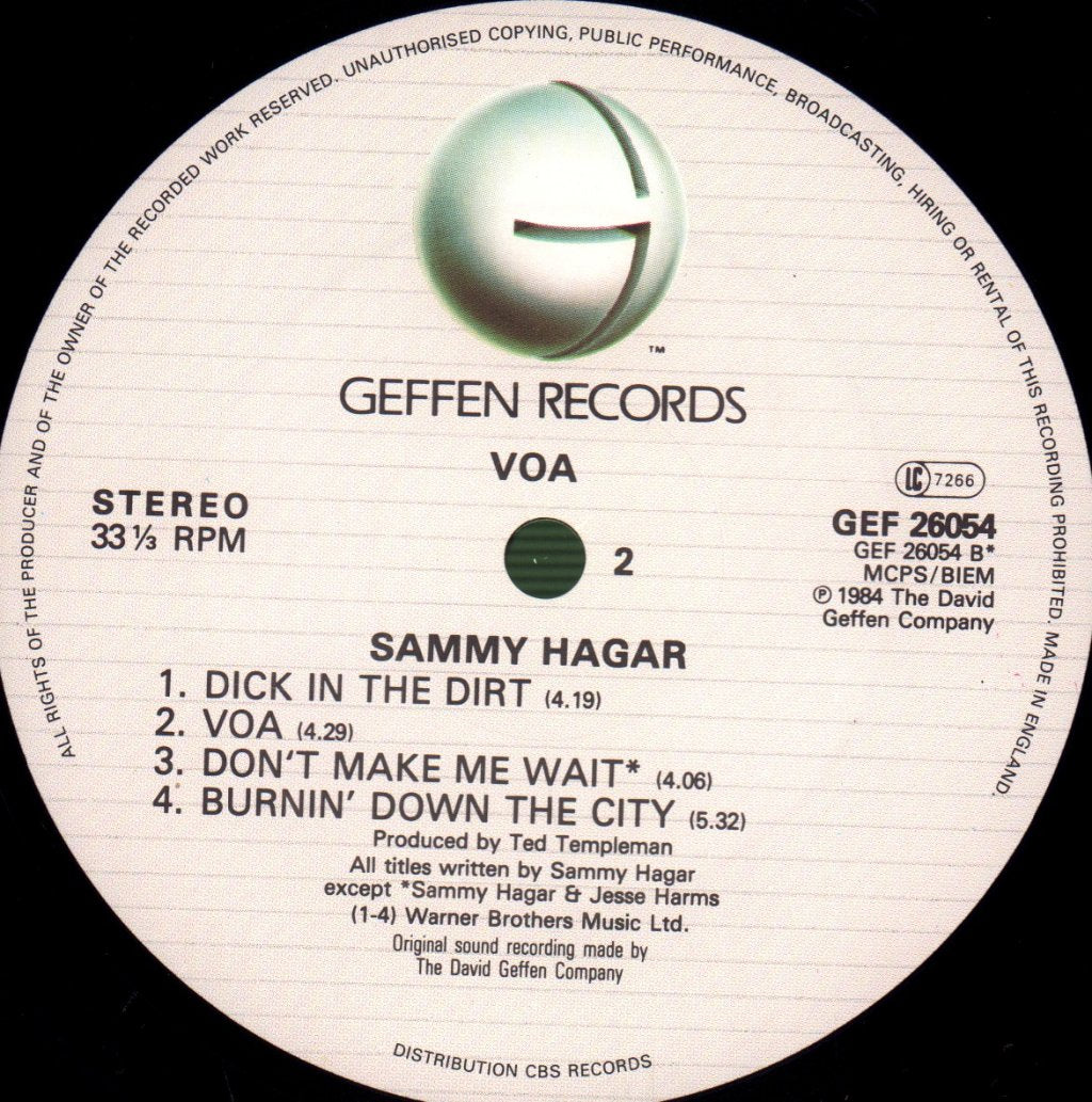 Sammy Hagar - VOA - Lp