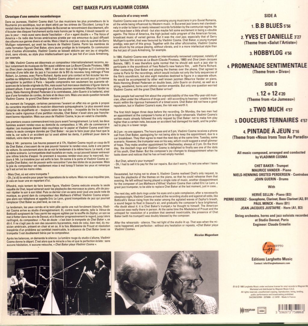 Chet Baker - Chet Baker Plays Vladimir Cosma - Lp