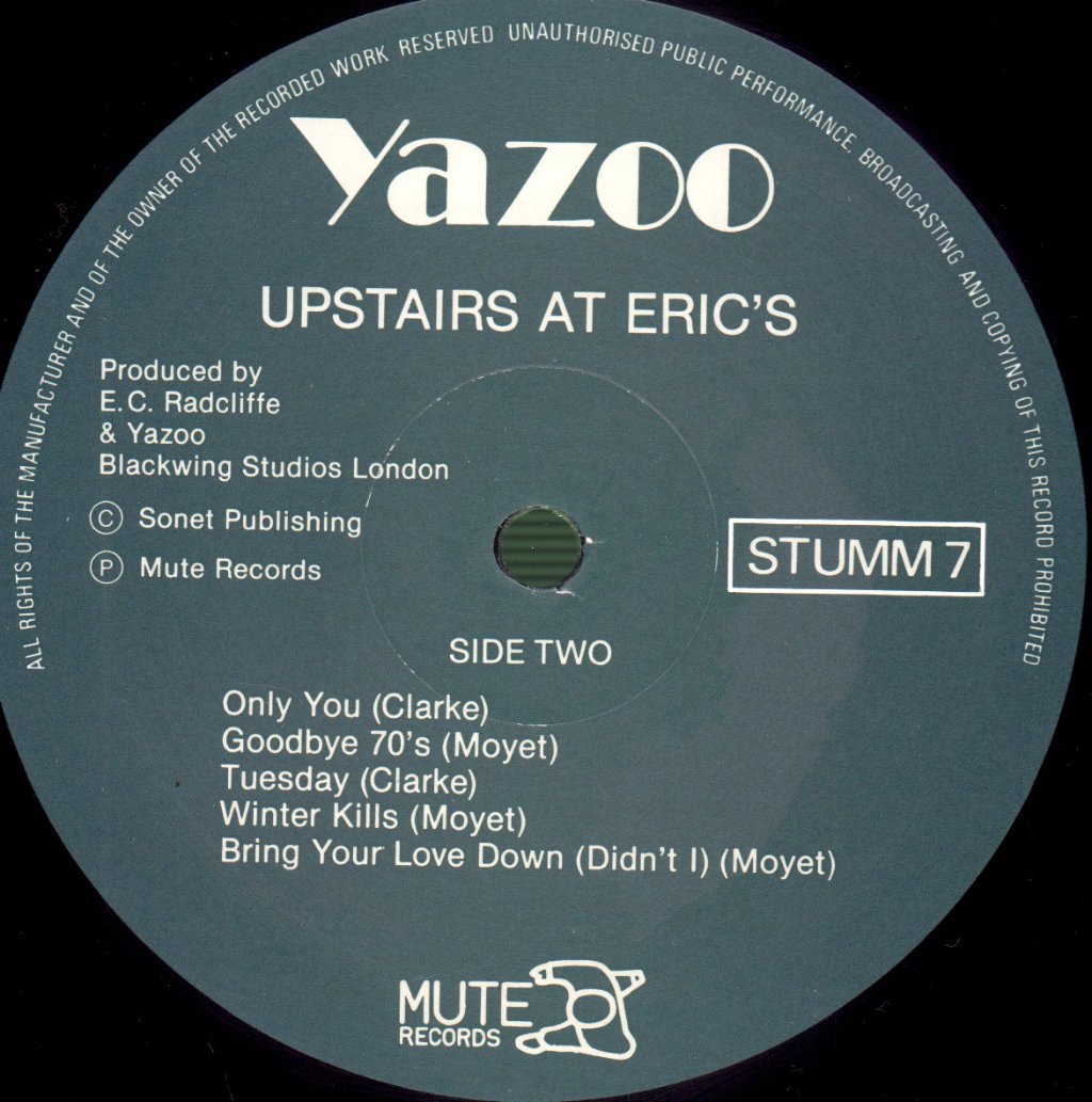 Yazoo - Upstairs At Eric's - Lp