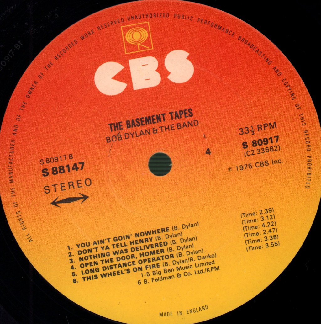 Bob Dylan and The Band - Basement Tapes - Double Lp