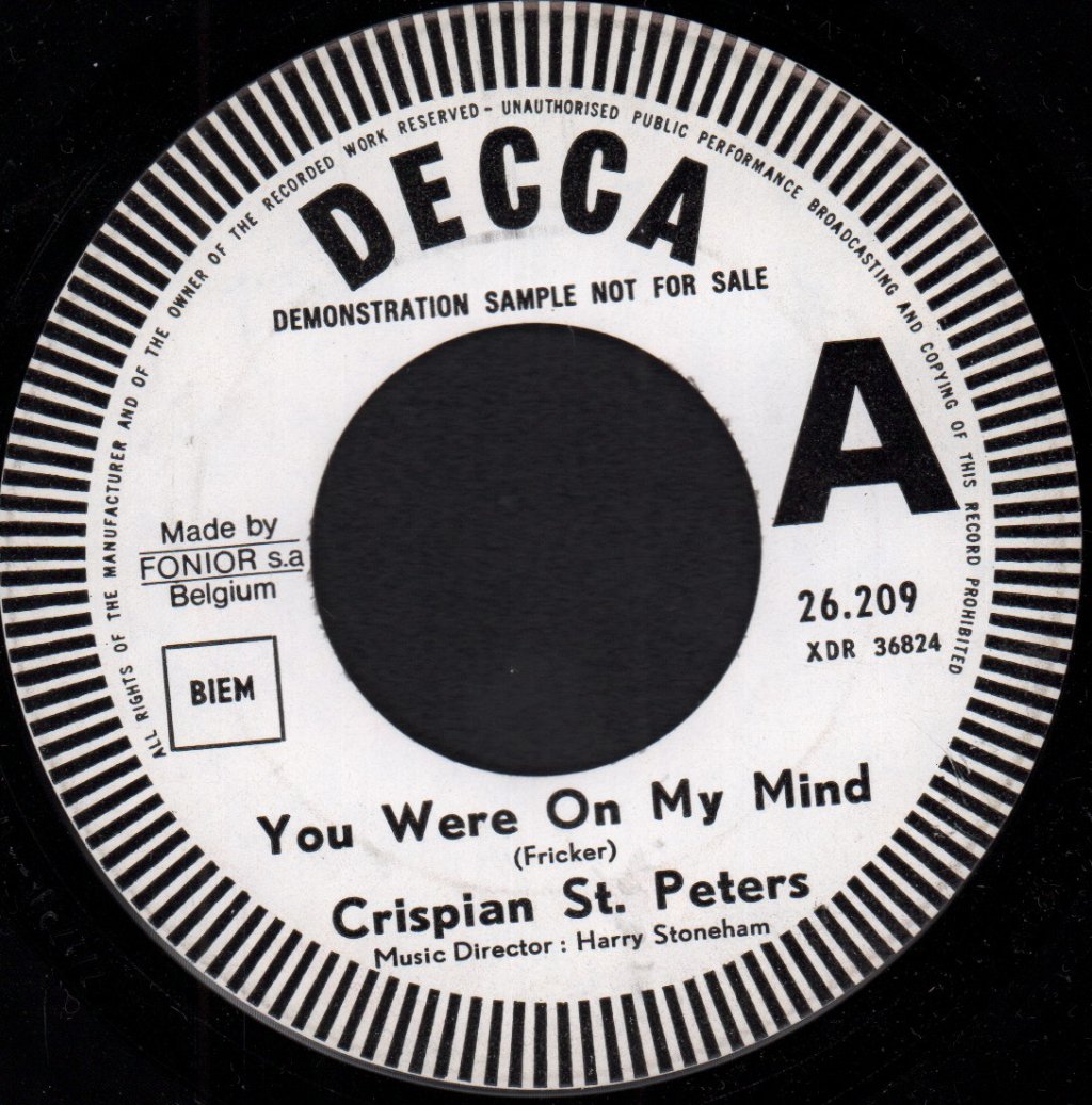 Crispian St Peters - You Were On My Mind - 7 Inch