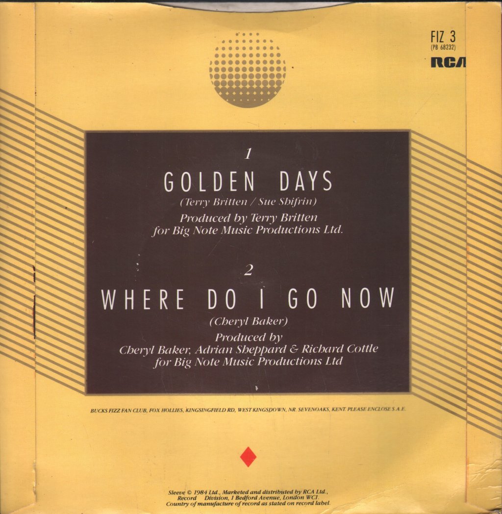 Bucks Fizz - Golden Days - 7 Inch