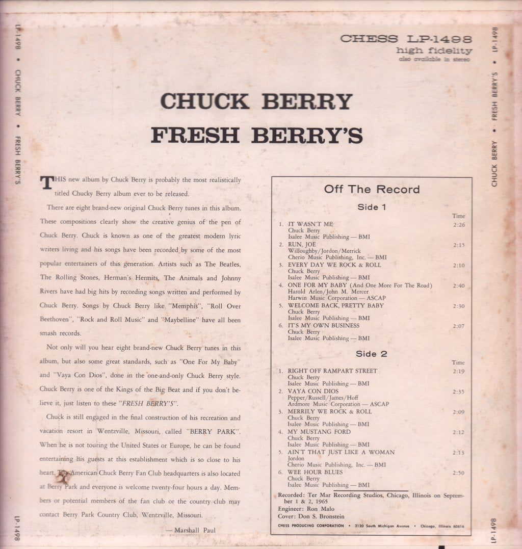 Chuck Berry - Fresh Berry's - Lp