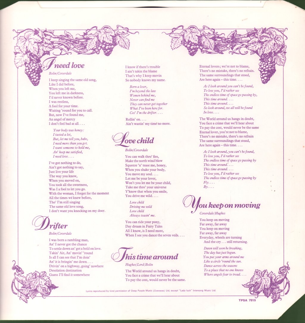 Deep Purple - Come Taste The Band - Lp
