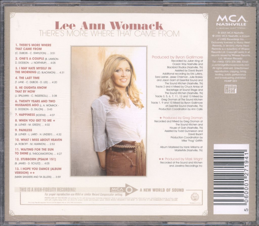 Lee Ann Womack - There's More Where That Came From - Cd