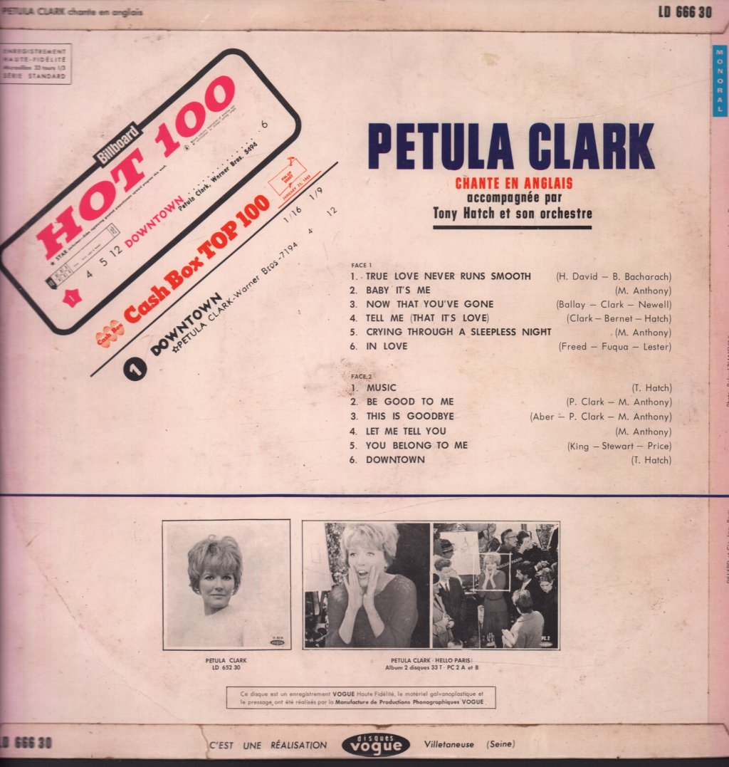 Petula Clark - Down Town (Dans Le Temps) - Lp