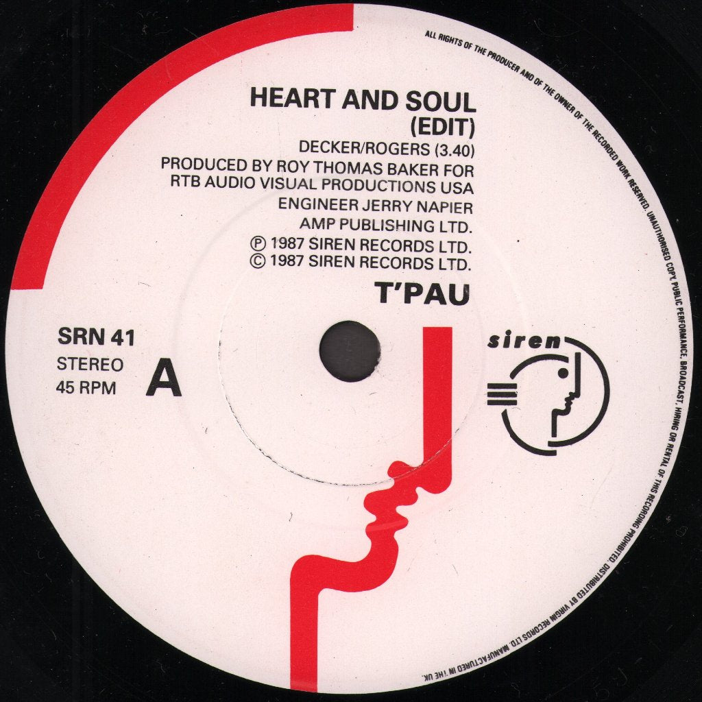 T'PAU - Heart And Soul - 7 Inch