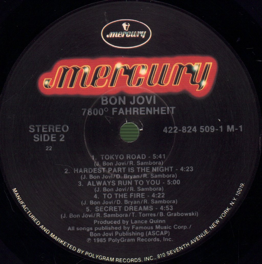 Bon Jovi - 7800° Fahrenheit - Lp