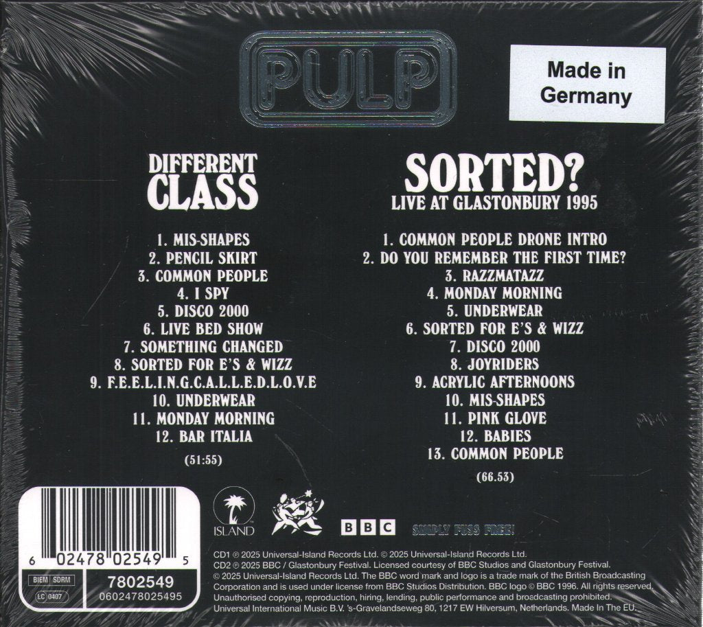 Pulp - Different Class 30 - Double Cd – Vinyl Tap