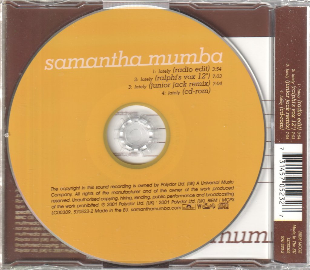 Samantha Mumba - Lately - Cd