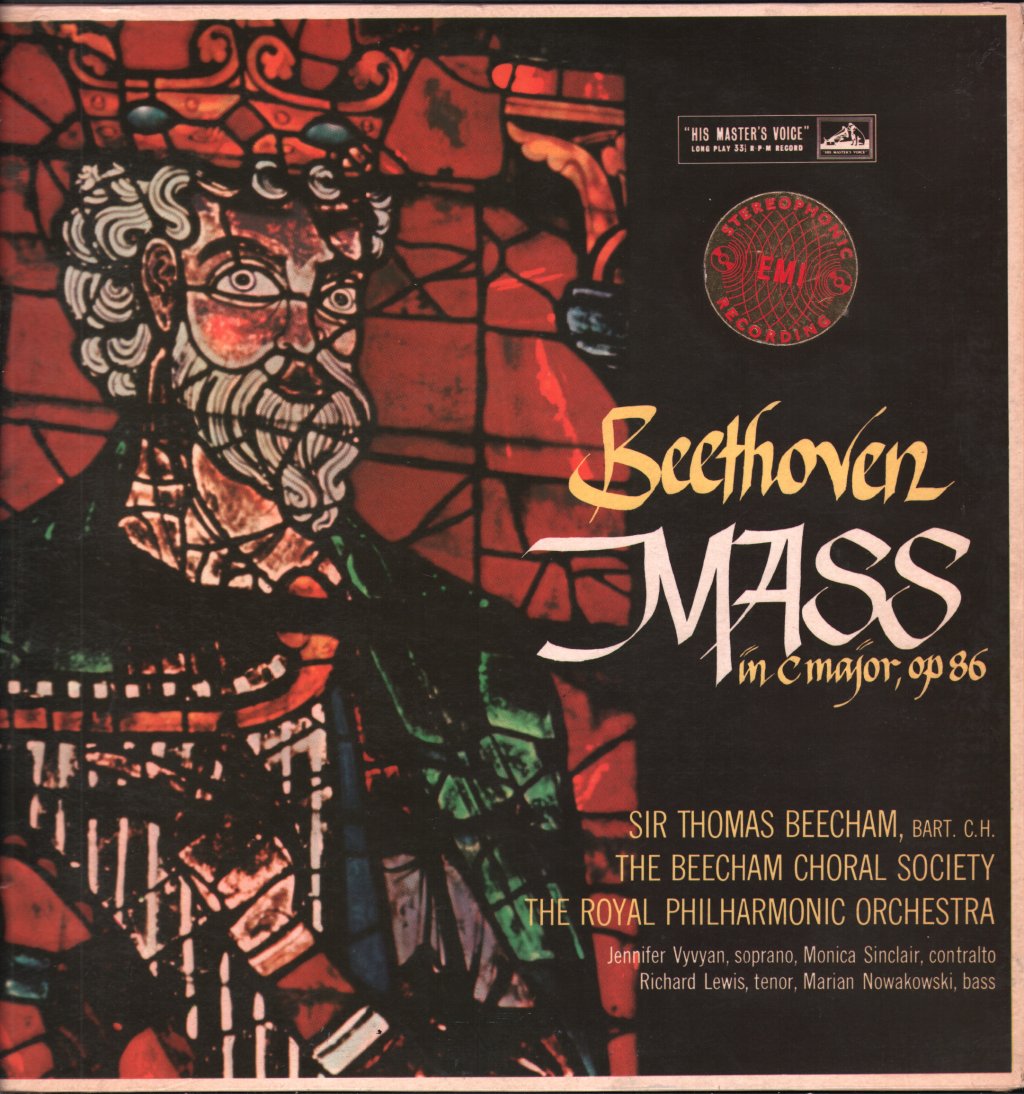 Sir Thomas Beecham / Beecham Choral Society / Royal Philharmonic Orchestra / Jennifer Vyvyan / Monica Sinclair - Beethoven - Mass In C Major, Op. 86 - Lp