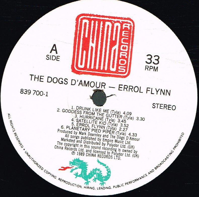 Dogs D'amour - Errol Flynn - Lp