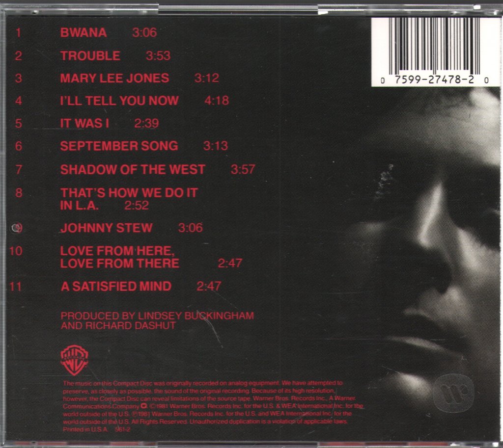 Lindsey Buckingham - Law And Order - Cd