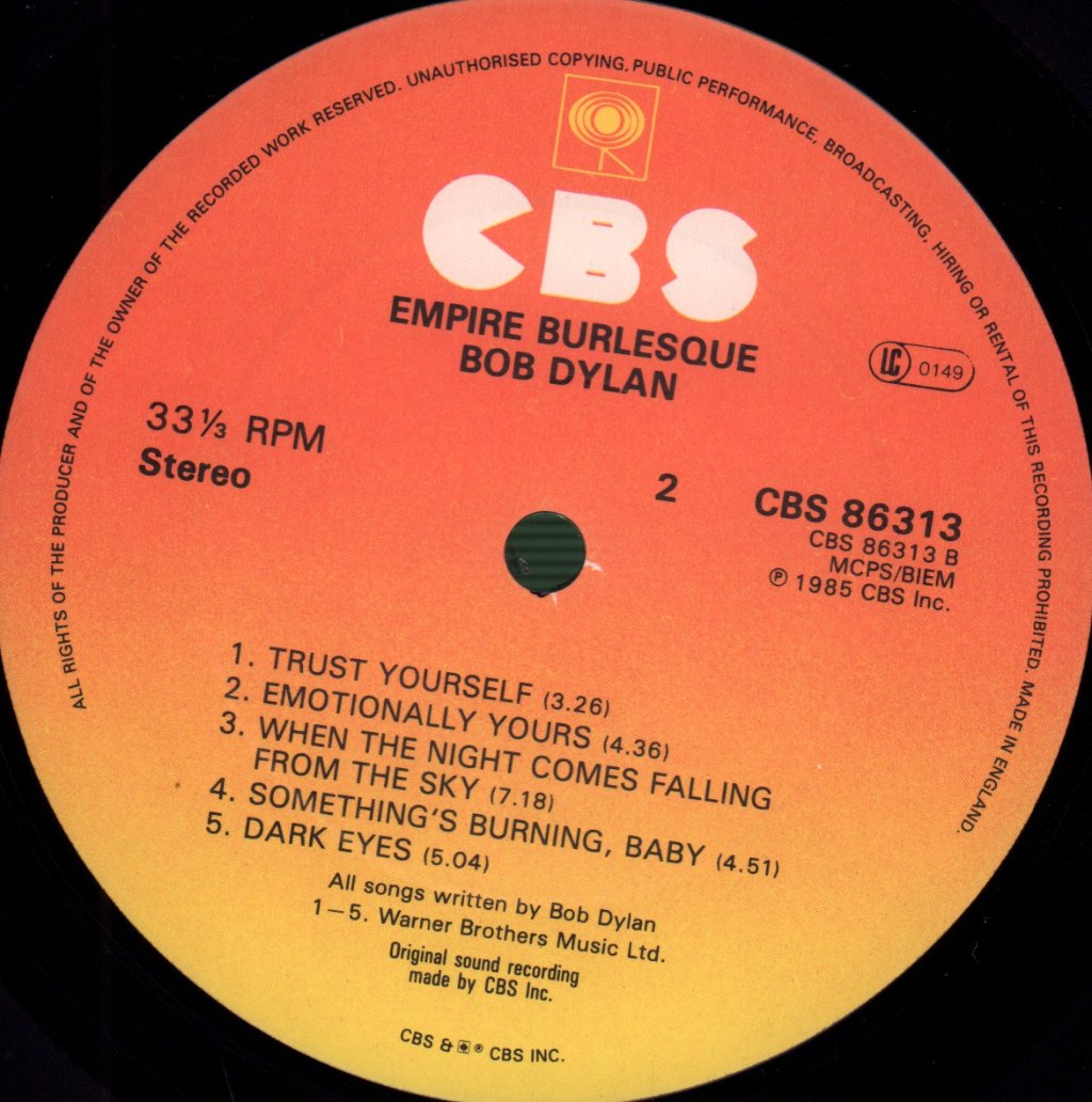 Bob Dylan - Empire Burlesque - Lp