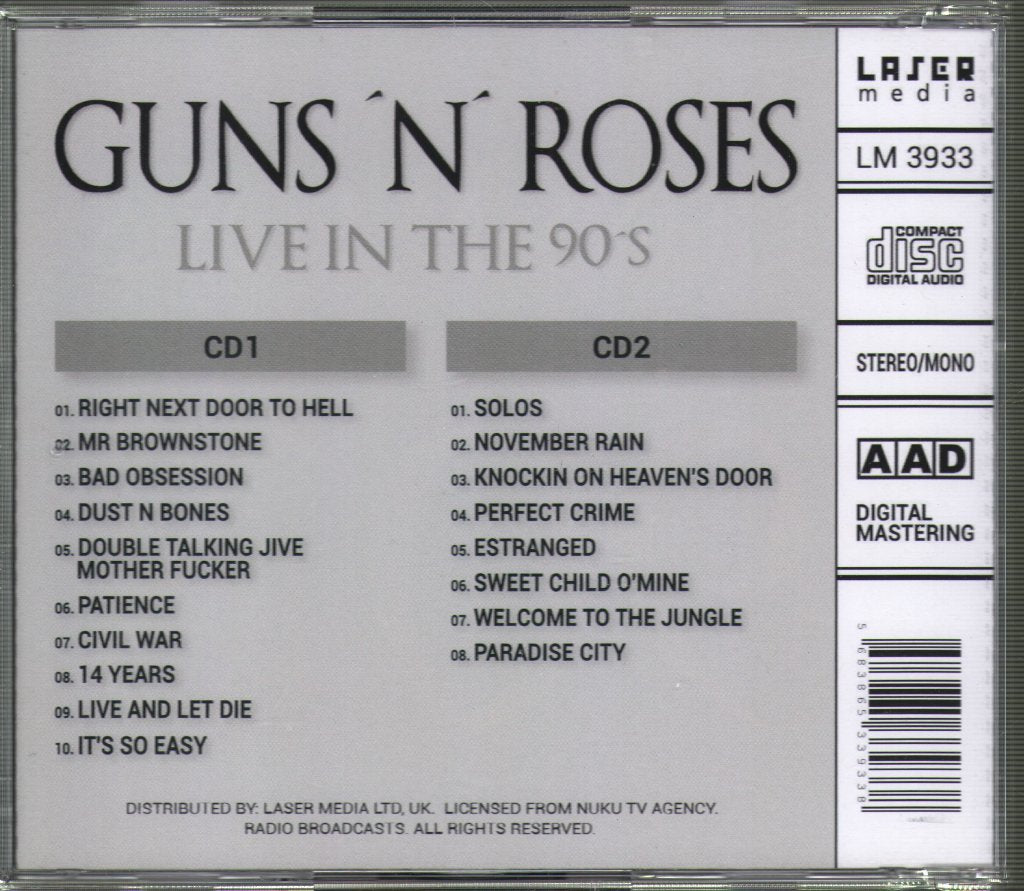 Guns N' Roses - Live In The 90's - Double Cd
