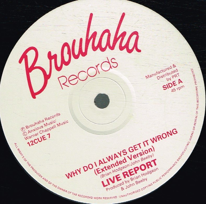 Live Report - Why Do I Always Get It Wrong - 12 Inch
