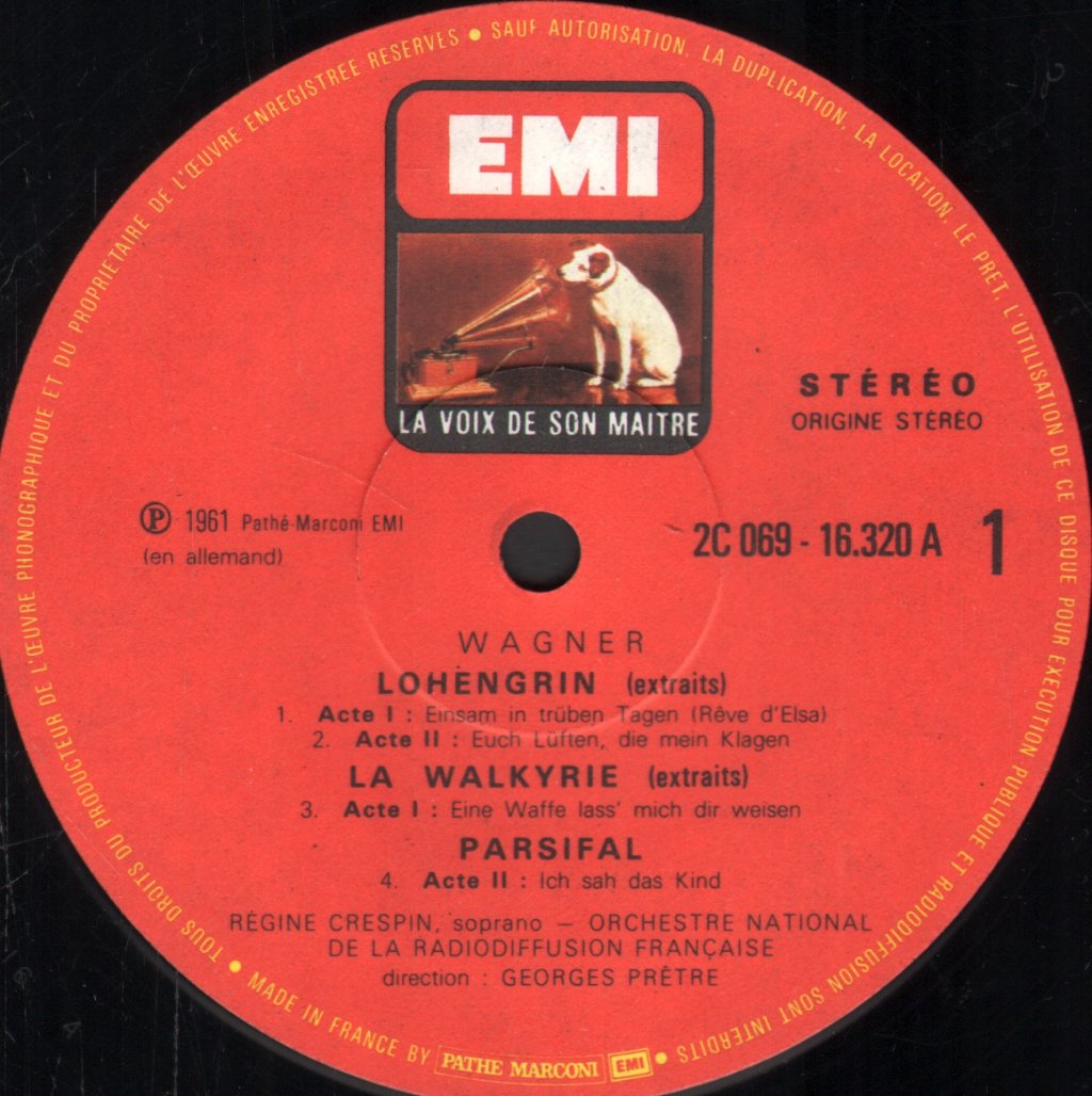 Regine Crespin - Wagner - Wesendonk Lieder Et Airs De La Walkyrie, Lohengrin, Parsifal - Lp