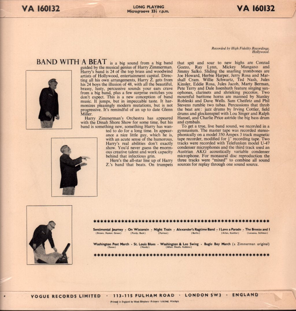 harry zimmerman - band with a beat - Lp