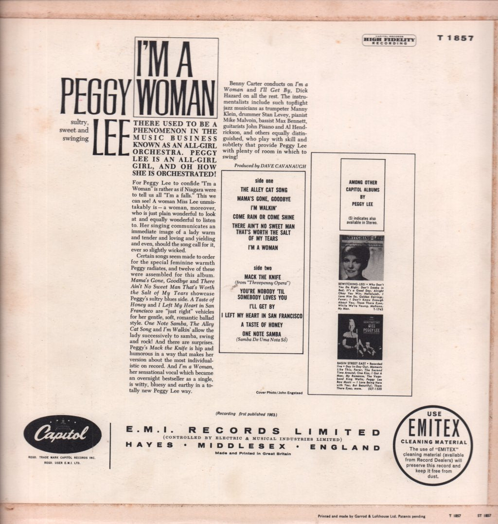Peggy Lee - I'm A Woman - Lp