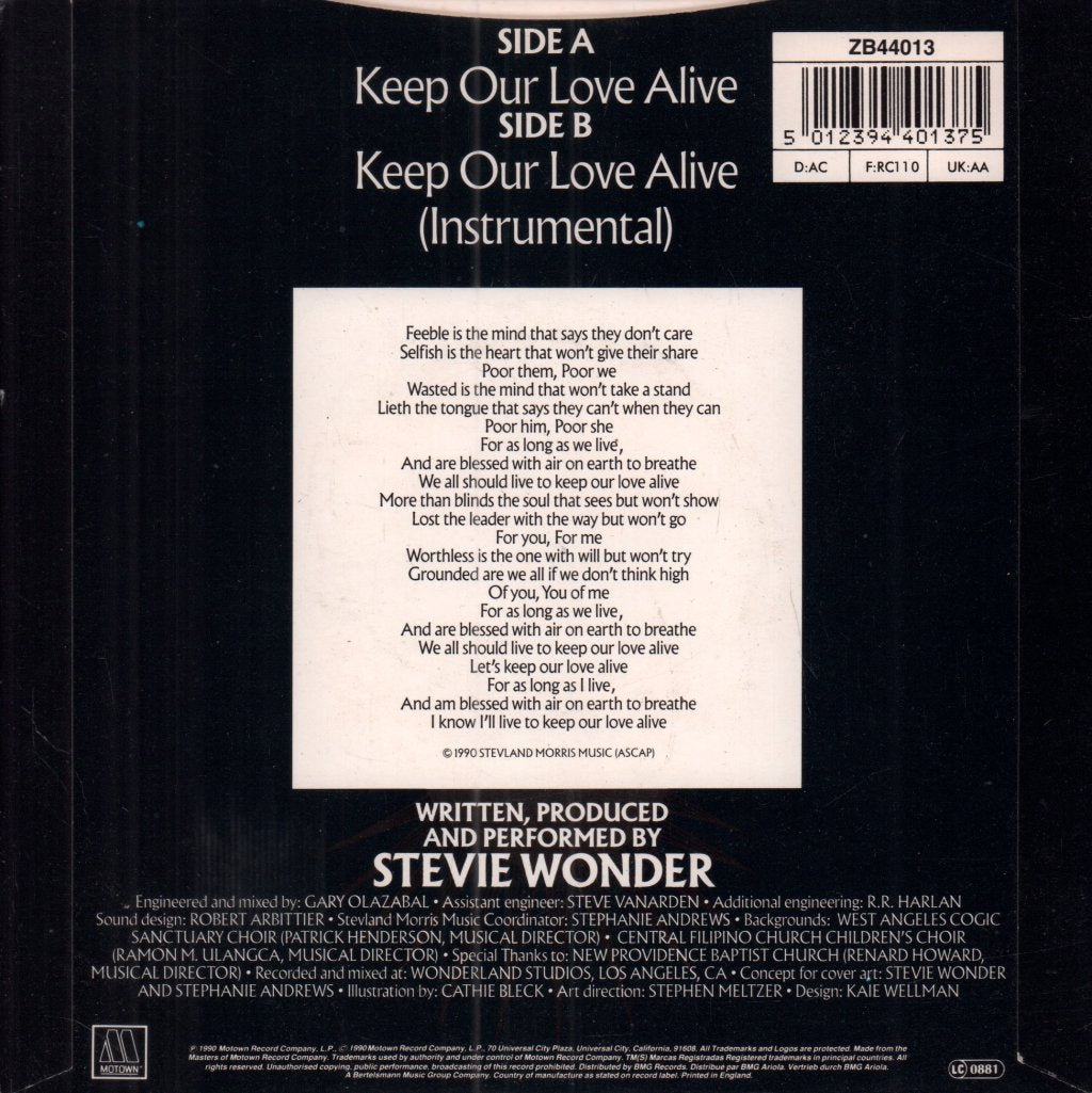 Stevie Wonder - Keep Our Love Alive - 7 Inch