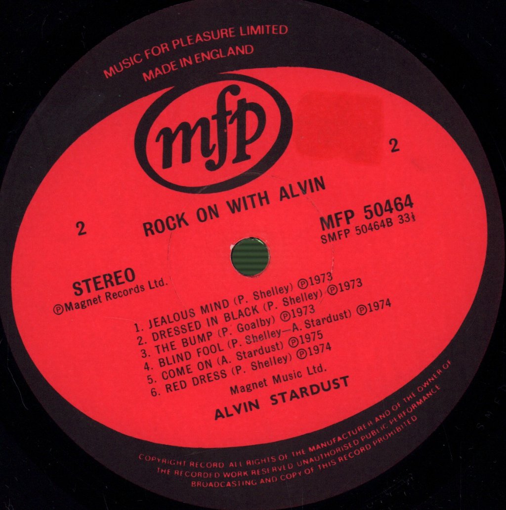 Alvin Stardust - Rock On With Alvin - Lp