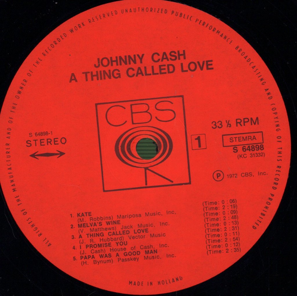 Johnny Cash - A Thing Called Love - Lp