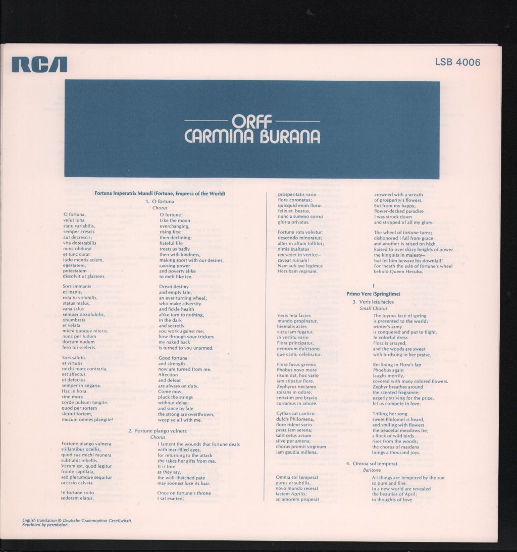 Seiji Ozawa / Boston Symphony Orchestra / Evelyn Mandac / Stanley Kolk / Sherrill Milnes - Carl Orff - Carmina Burana - Lp
